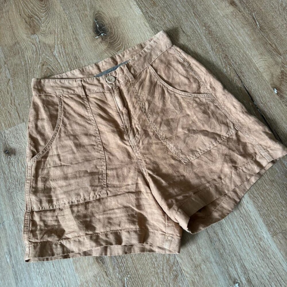 Enza Costa French Linen‎ high waisted pocket shorts size small